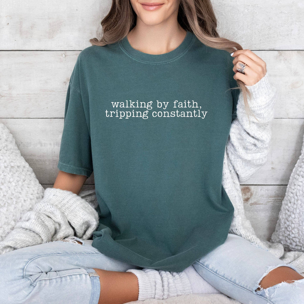 Walking By Faith Tripping Constantly Graphic Tee - Summer
