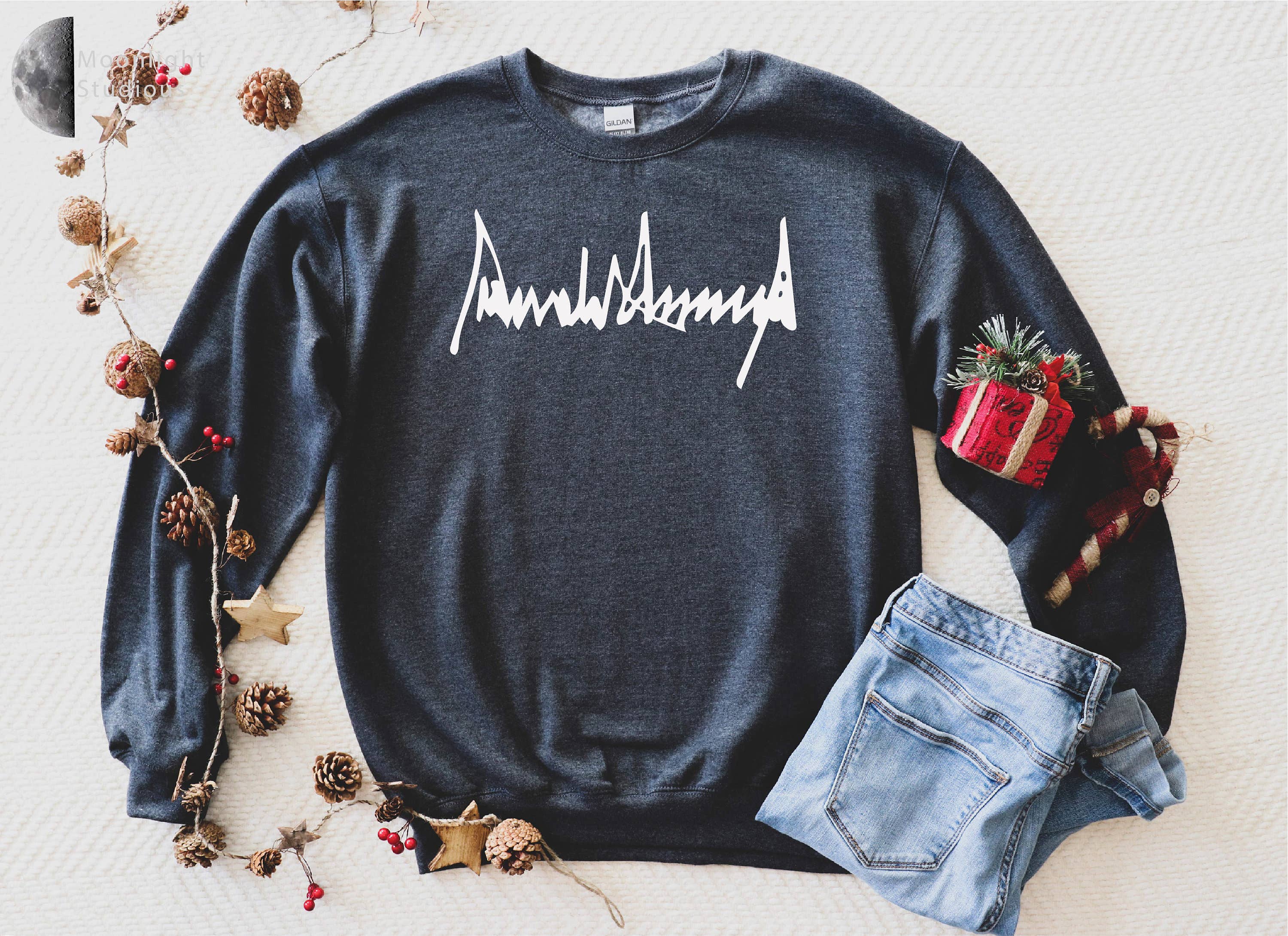 Donald Trump Signature Sweatshirt Proudly American