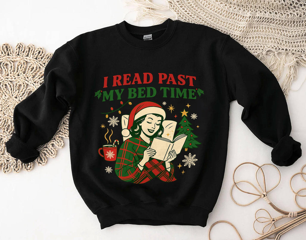Cozy Christmas Reader Sweatshirt, Funny Book Lover Gift