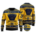 California Golden Bears Football Team Logo Custom Name Personalized Ugly Christmas Sweater Holiday Party Men Women Plus Size