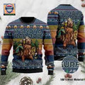 Camping Bear Drinking Beer Ugly Christmas Sweater