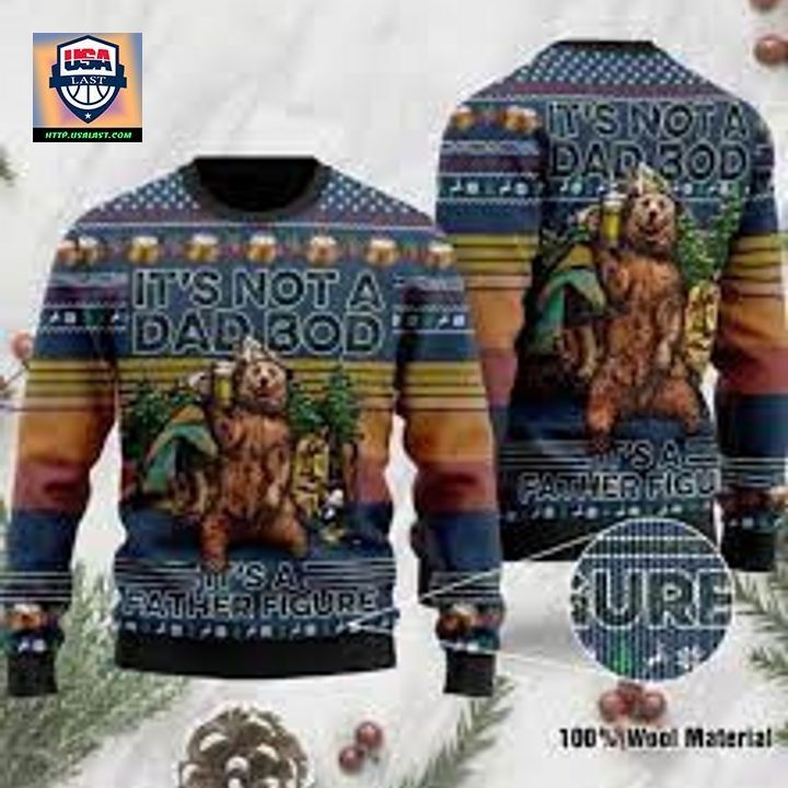 Camping Bear Drinking Beer Ugly Christmas Sweater