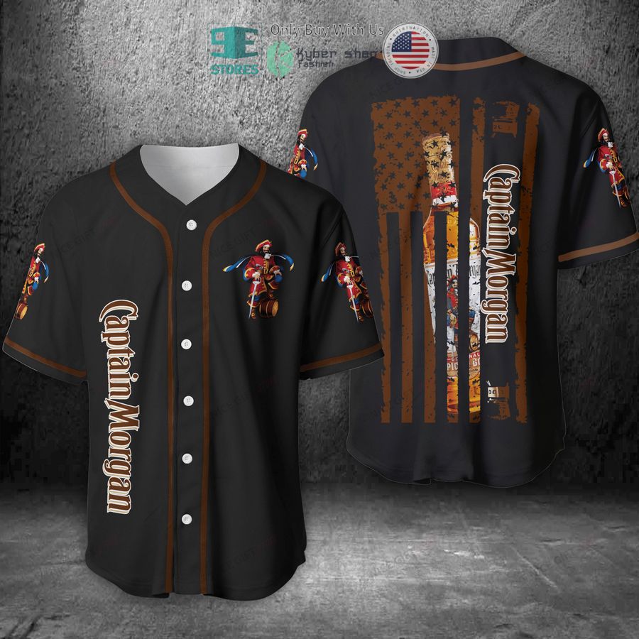 BEST Captain Morgan United States Flag black Baseball Jersey