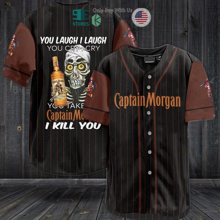 BEST Captain Morgan You Laugh I Laugh striped Baseball Jersey