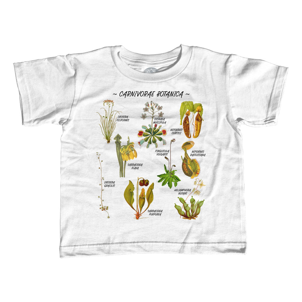Boy's Carnivorae Botanica Carnivorous Plants Botanical Chart T-Shirt