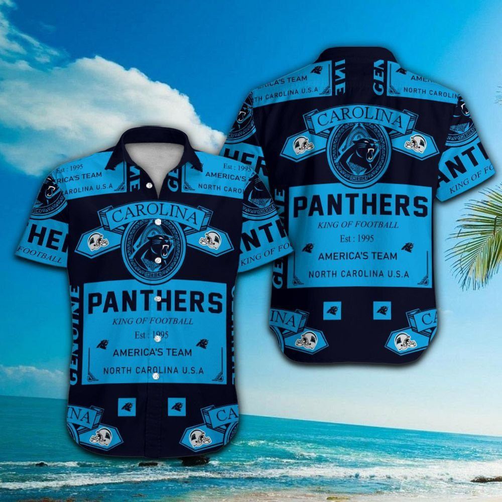 Carolina Panthers Short Sleeve Button Up Tropical Hawaiian Shirt VER015