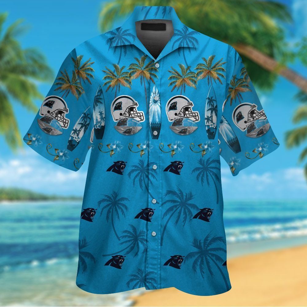 Carolina Panthers Short Sleeve Button Up Tropical Hawaiian Shirt VER024