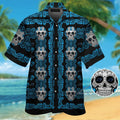 Carolina Panthersskull Short Sleeve Button Up Tropical Hawaiian Shirt VER03