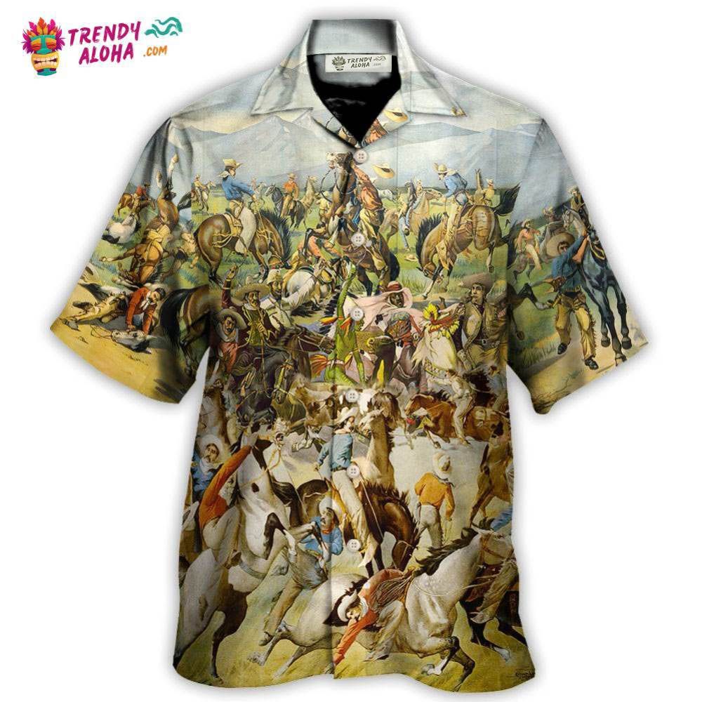 Cattle Show Buffalo Bill'S Wild West Rough Riders Cossacks Hawaiian Shirt - Trendy Aloha