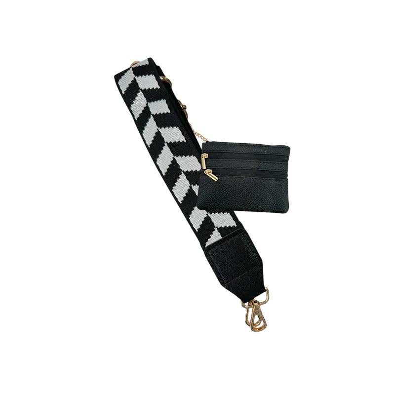 CG8844-21 Cell Phone Crossbody Black White