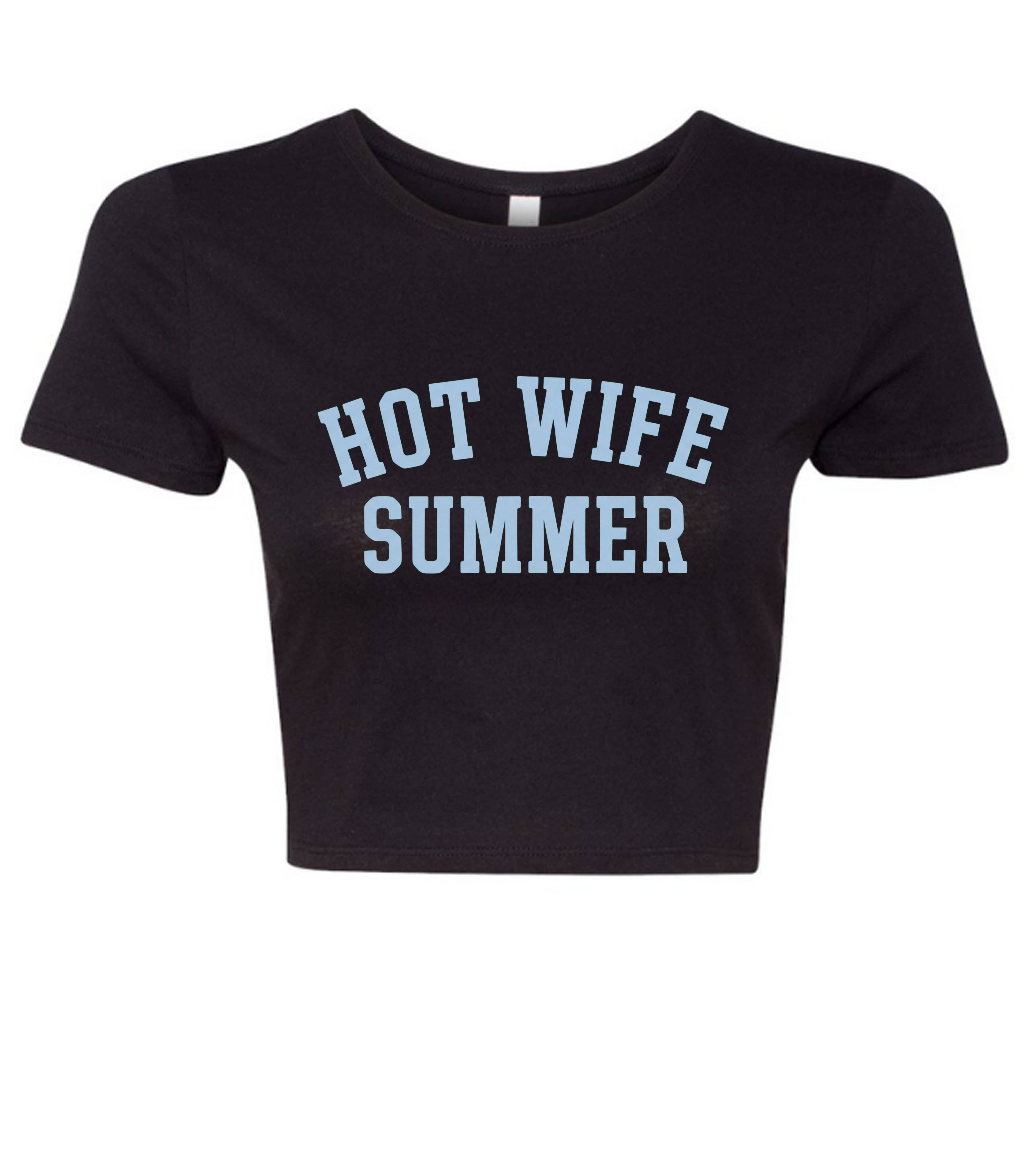 Hot Wife Summer Crop Top - Chic Black Tee