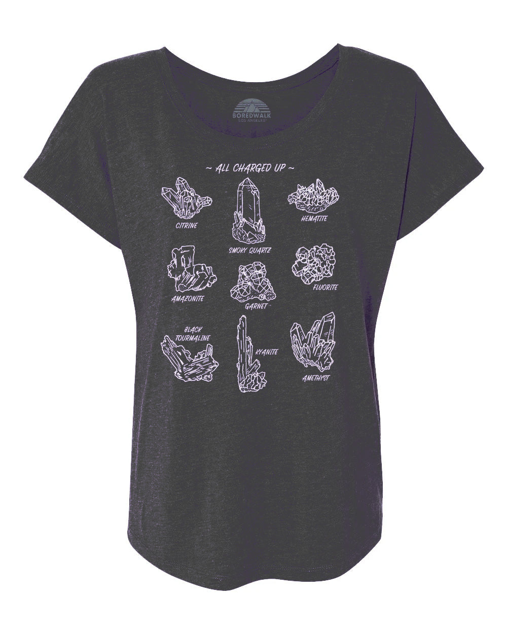 Women's All Charged Up Crystal Chart Scoop Neck T-Shirt