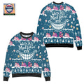 Cheshire Cat Were All Mad Here Ugly Christmas Sweater