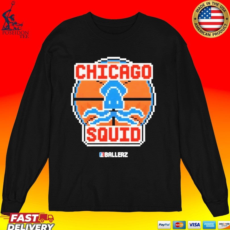 Chicago Squid Ballerz Basketball Pixel Art T-shirt