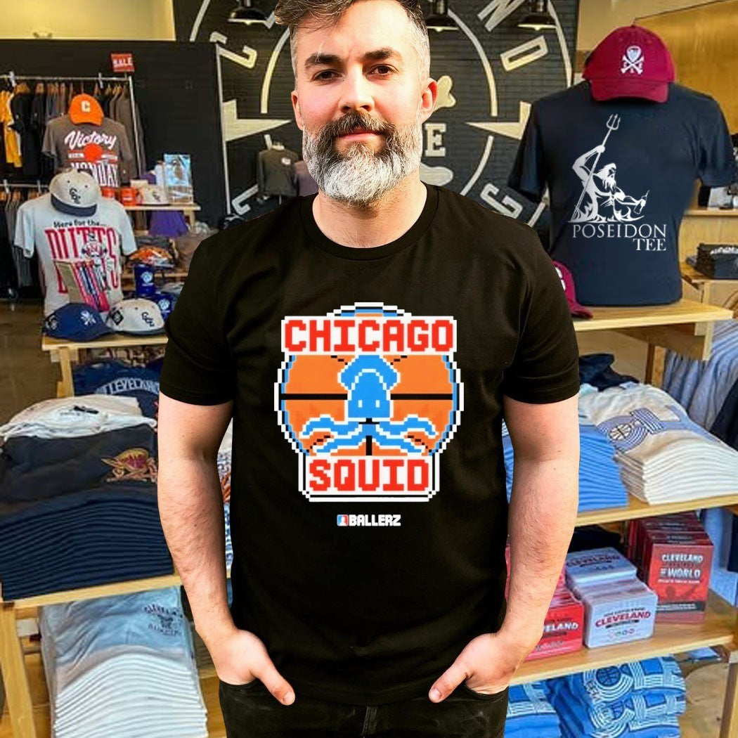 Chicago Squid Ballerz Basketball Pixel Art T-shirt