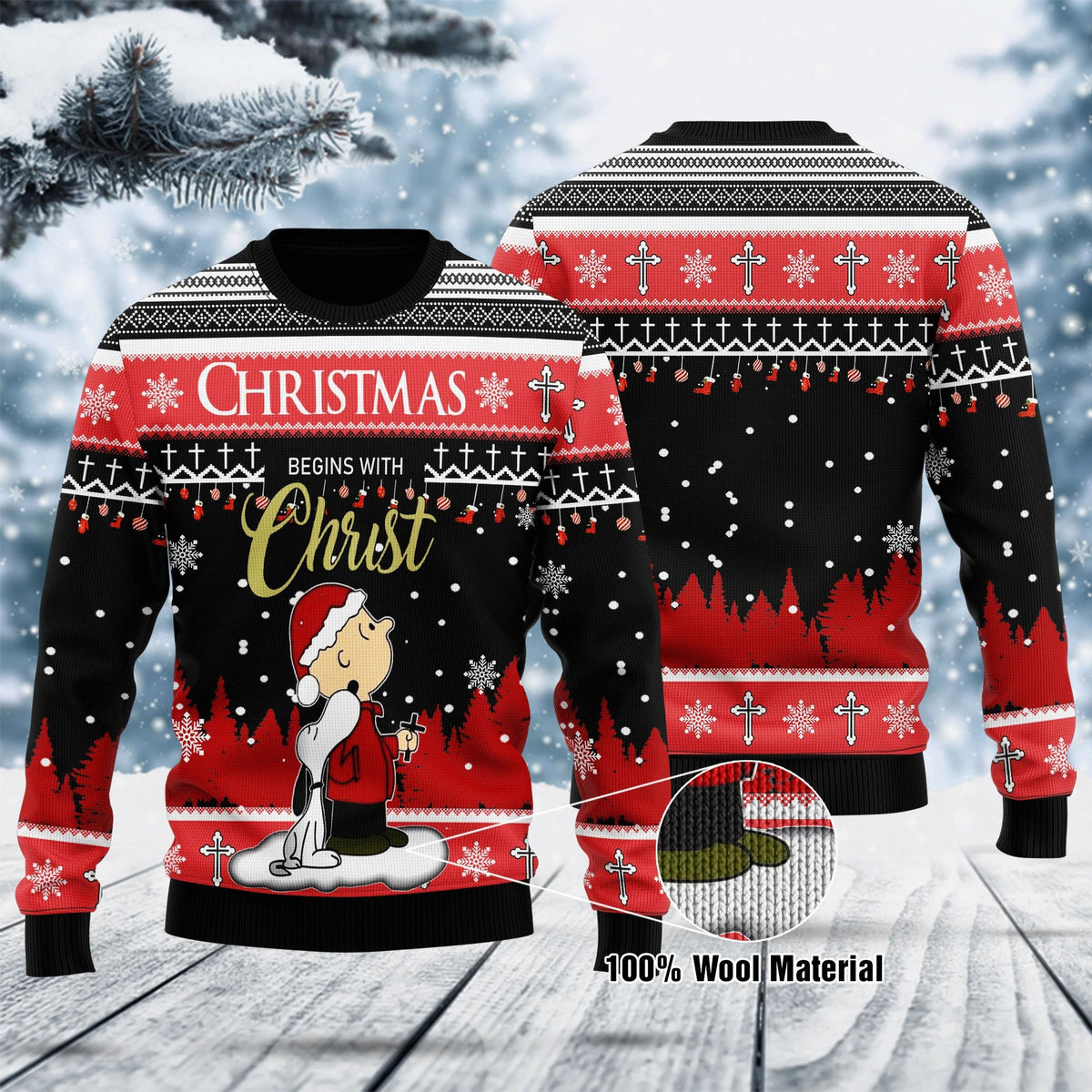 Christmas Begins With Christ Sweater, Ugly Ugly Christmas Sweater