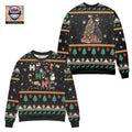 Christmas Celebration with Doberman Ugly Christmas Sweater Black