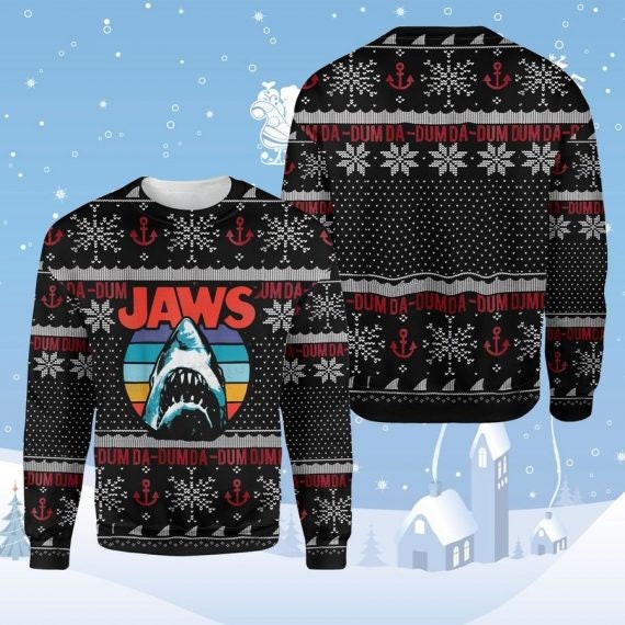 Christmas Gift For Jaws Shark Lover Ugly Ugly Christmas Sweater