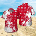 Cincinnati Reds Short Sleeve Button Up Tropical Hawaiian Shirt VER011