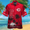 Cincinnati Reds Short Sleeve Button Up Tropical Hawaiian Shirt VER09