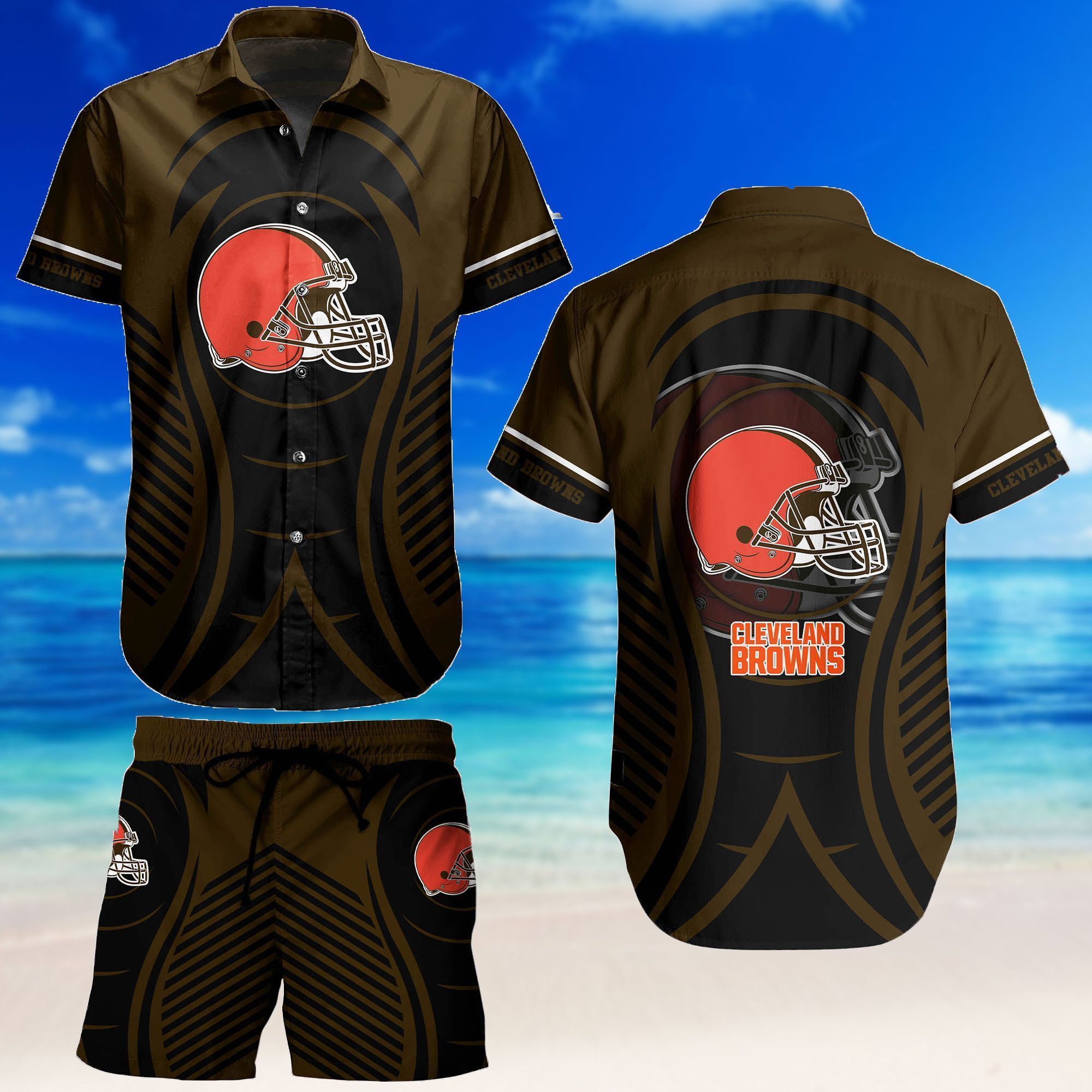 Cleveland Browns Hawaiian Attire Set Shirt Short Ensemble