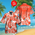 Cleveland Browns Short Sleeve Button Up Tropical Hawaiian Shirt VER022