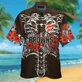 Cleveland Browns Short Sleeve Button Up Tropical Hawaiian Shirt VER029
