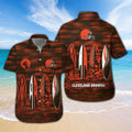 Cleveland Browns Short Sleeve Button Up Tropical Hawaiian Shirt VER031