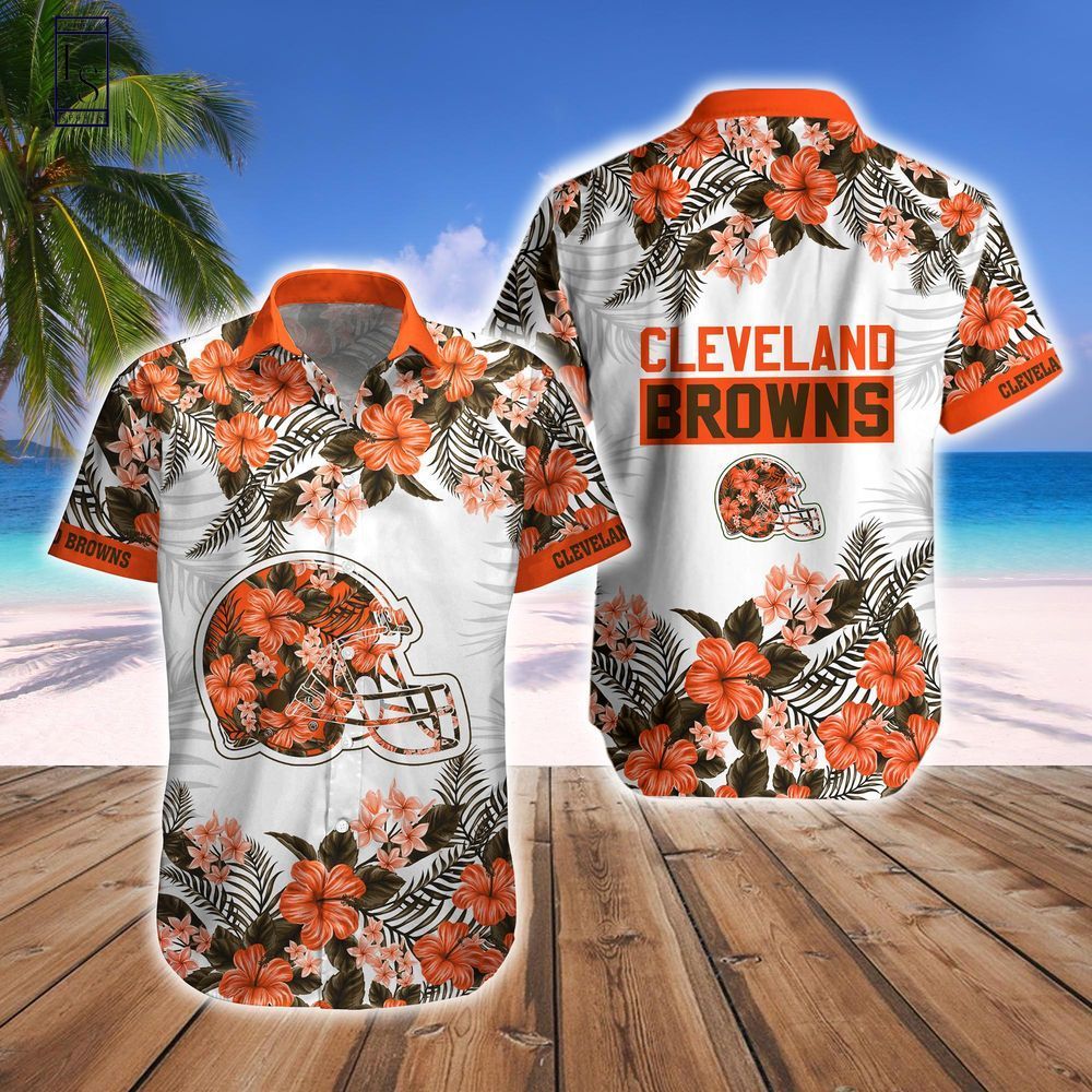 Cleveland Browns Tropical Hawaiian Shirt Short Combo