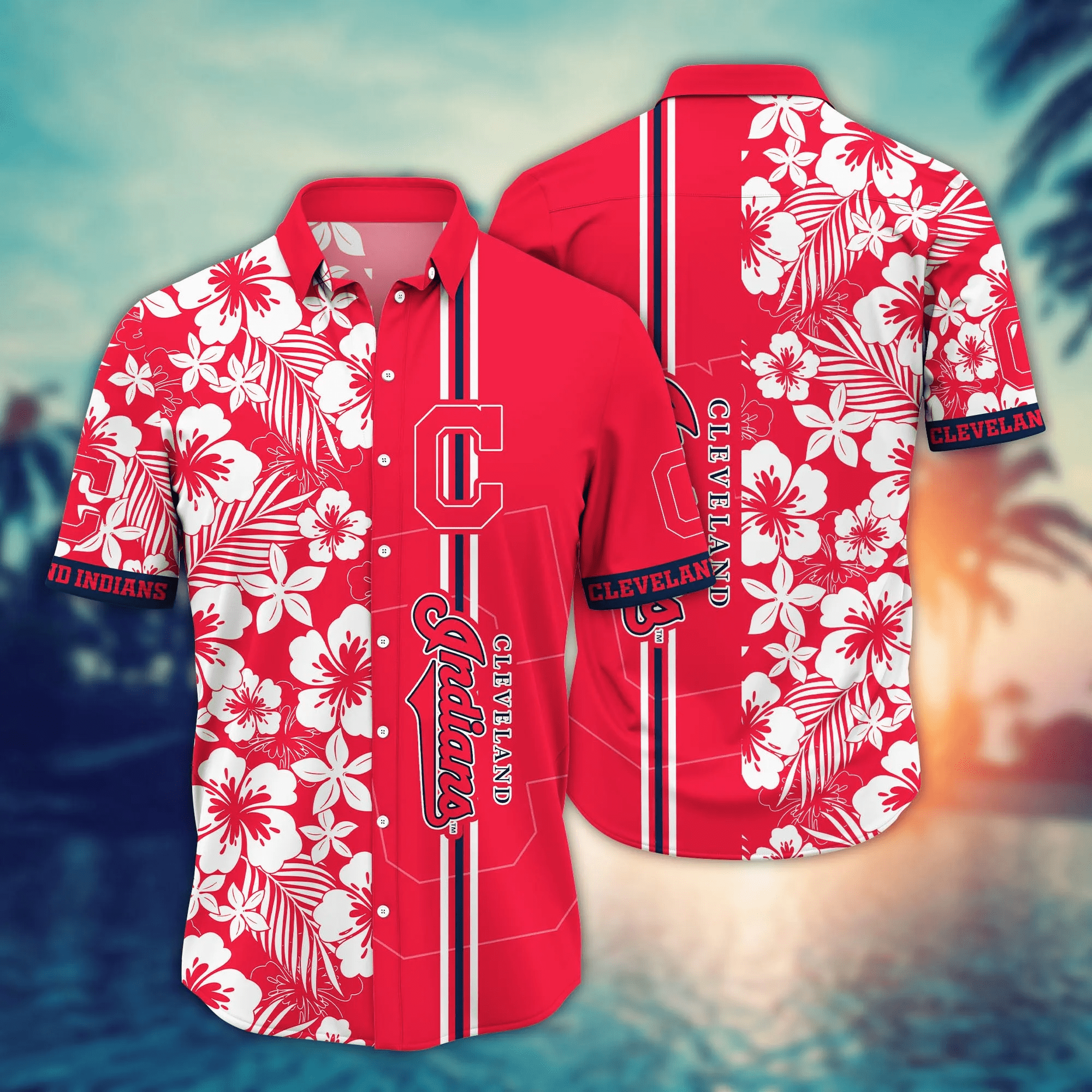 Cleveland Indians MLB Hawaiian Shirt Sunningtime Aloha Shirt