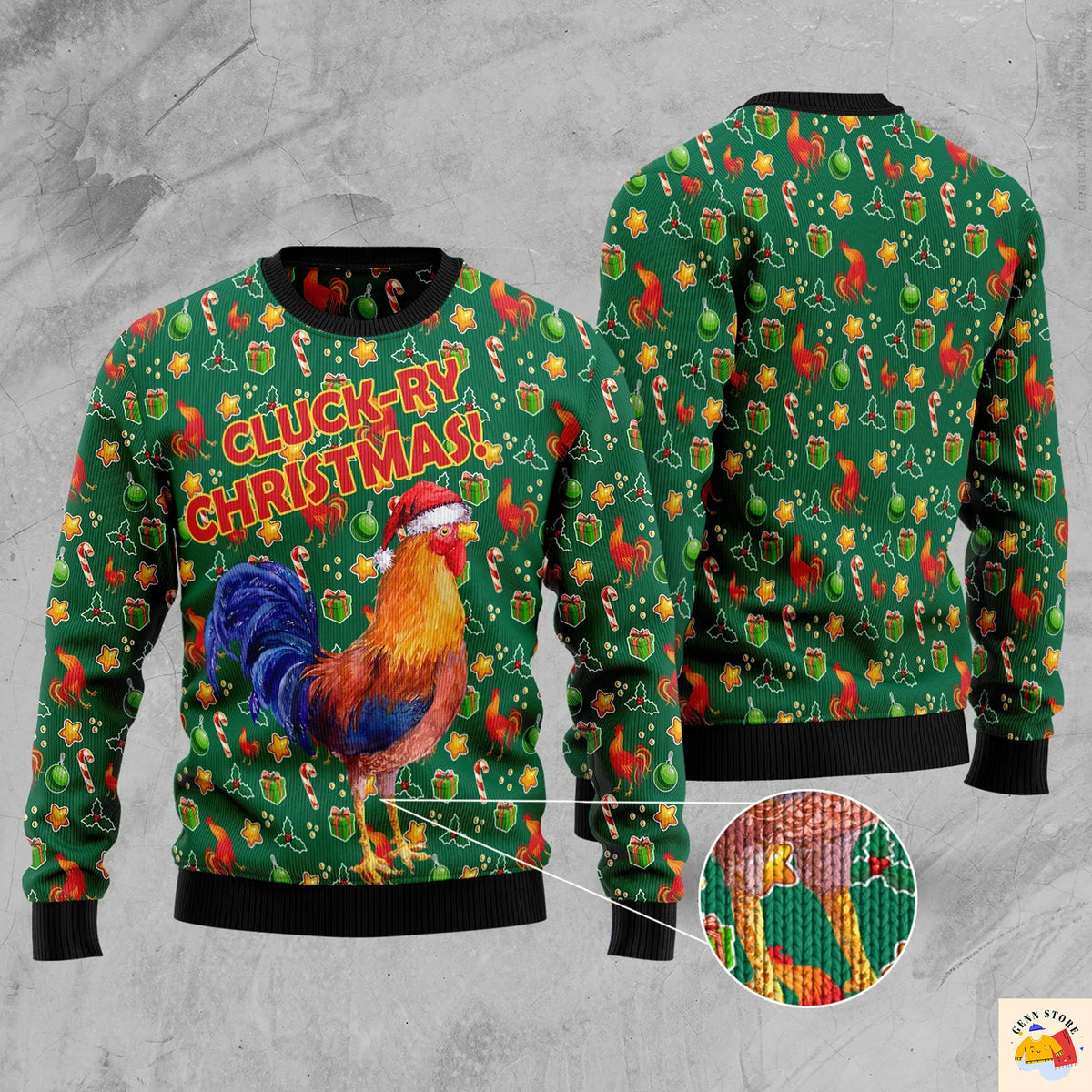 Cluck-ry Christmas Ugly Christmas Sweater