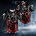 BEST Combat Dragon Glowing Eye Ghost Skull Baseball Jersey