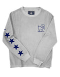 STARRY CORDUROY CREWNECK SWEATER, PEARL GREY (XS ONLY)
