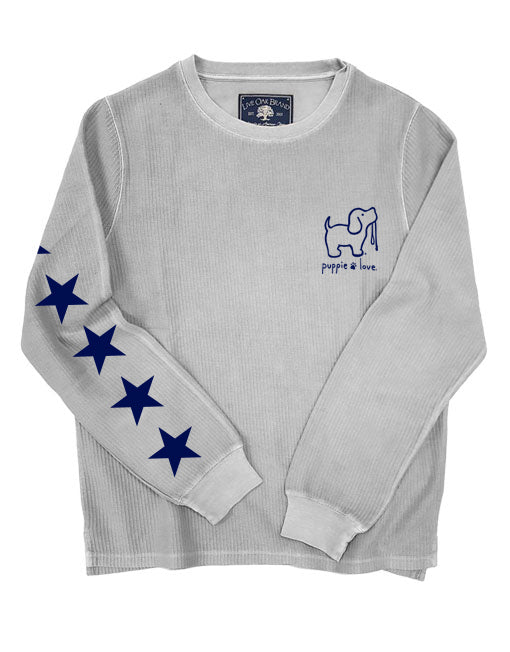 STARRY CORDUROY CREWNECK SWEATER, PEARL GREY (XS ONLY)