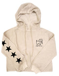 STARRY CORDUROY CROPPED HOODIE, OATMEAL