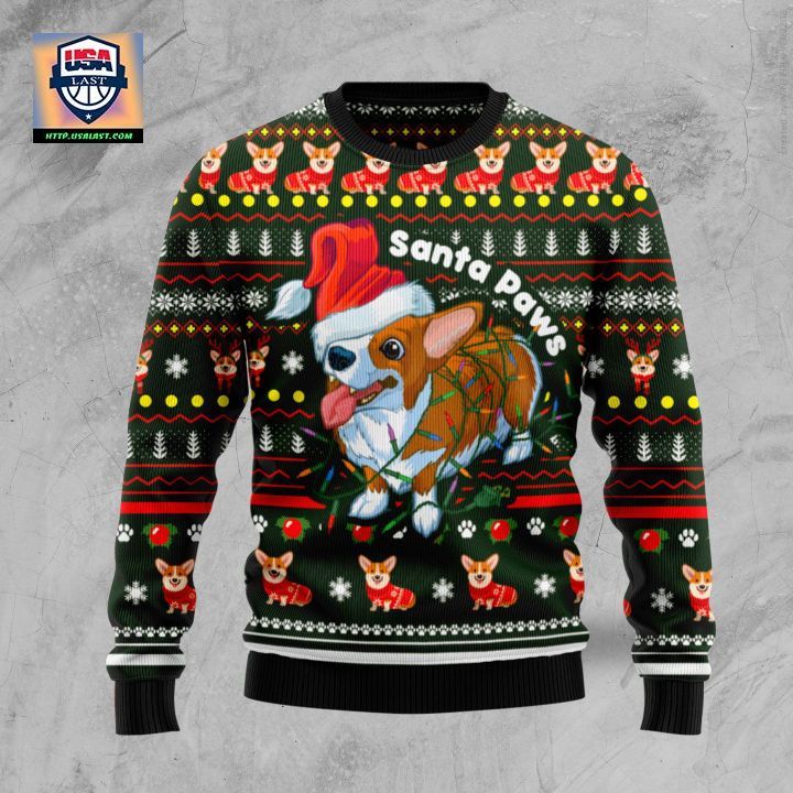 Corgi Santa Paws Ugly Christmas Sweater