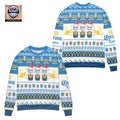 Corona Extra Beer Logo Christmas Pattern Ugly Christmas Sweater White Blue