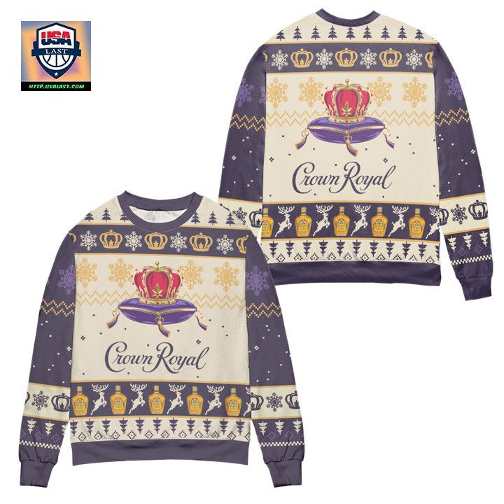 Crown Royal Logo Snowflakes Ugly Christmas Sweater