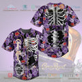 HOT Crown Royal Skeleton flowers Baseball Jersey Shirt