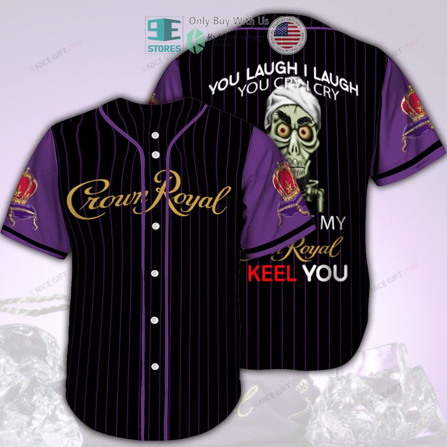 BEST Crown Royal You Laugh I Laugh Striped Baseball Jersey