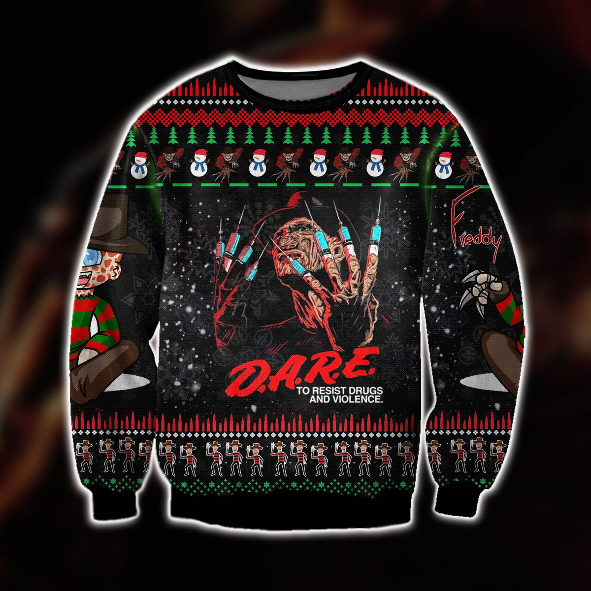 D.A.R.E To Resist Drugs And Violence Ugly Christmas Sweater