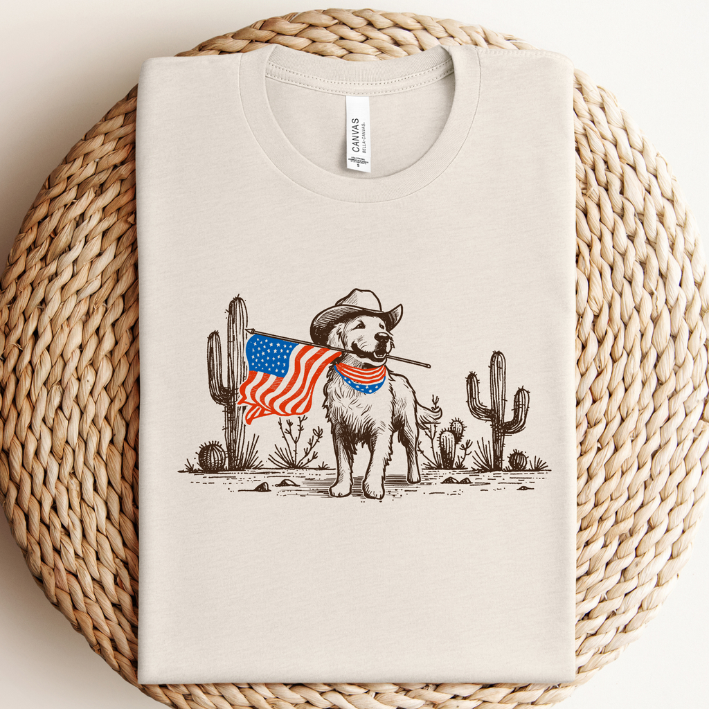 Patriotic Cowboy Dog Graphic Tee