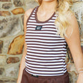 Lm-Stripe Tank-Brown