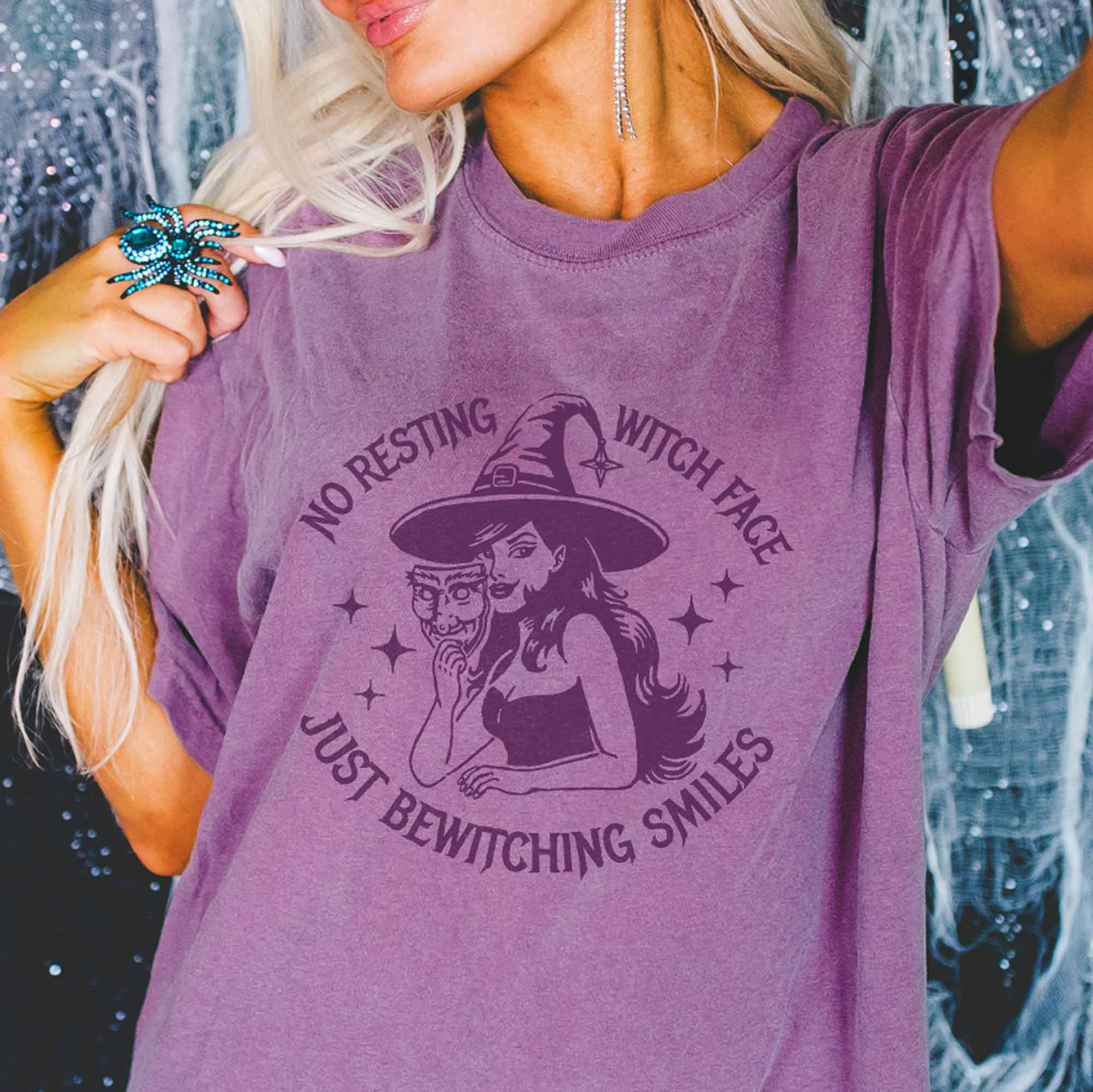 Bewitching Smiles Halloween Witch Comfort Colors Tee