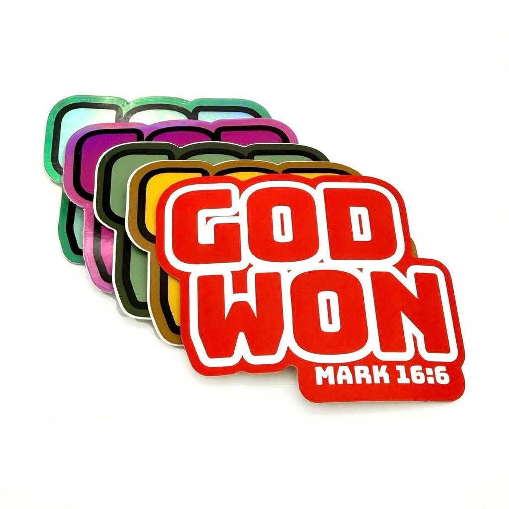 God Won Hydroflask Stickers