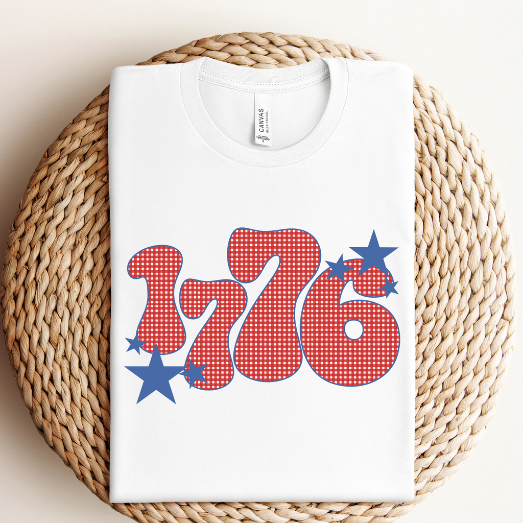 Patriotic 1776 Gingham Graphic Tee