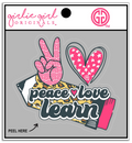 Decal/Sticker Peace Love Learn 2317