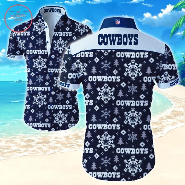 Dallas Cowboys Dance Amongst Sparkling Snowflakes Hawaiian Shirt