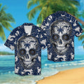 Dallas Cowboys Sugarskull Short Sleeve Button Up Tropical Hawaiian Shirt