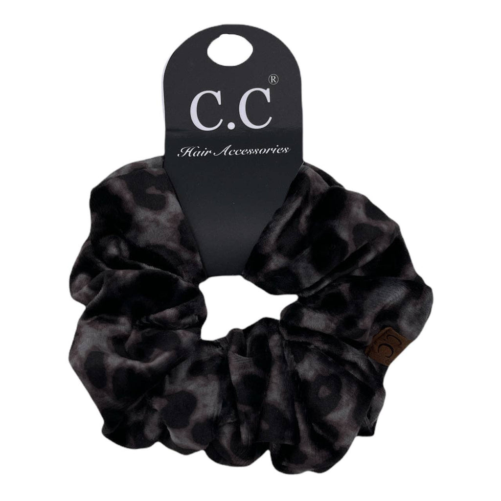 SCR-02 Leopard Grey Scrunchie